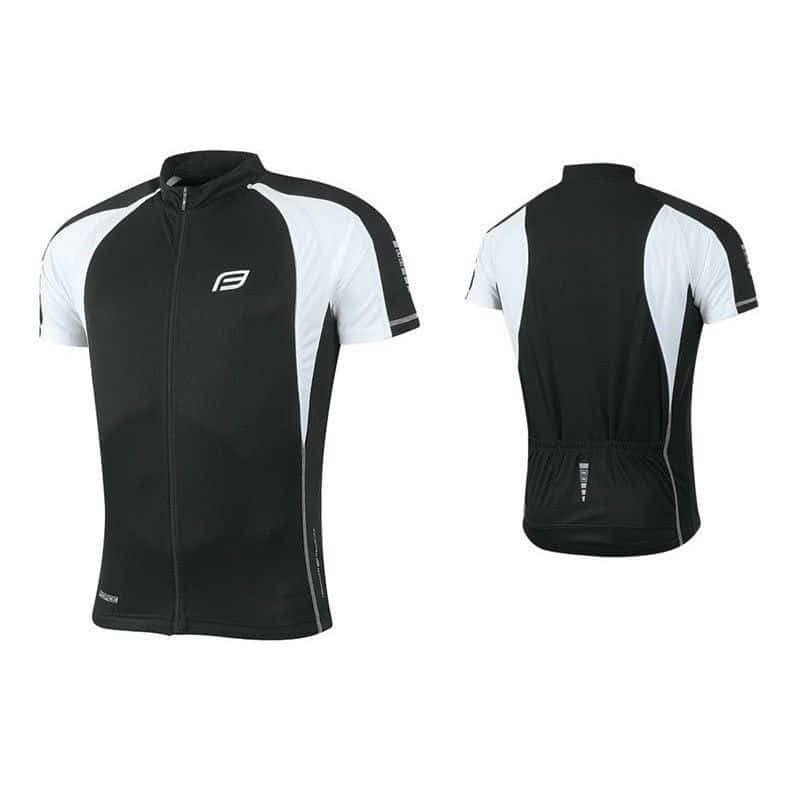 MAGLIA CICLISMO MANICA CORTA FORCE T10, NERO-BIANCO